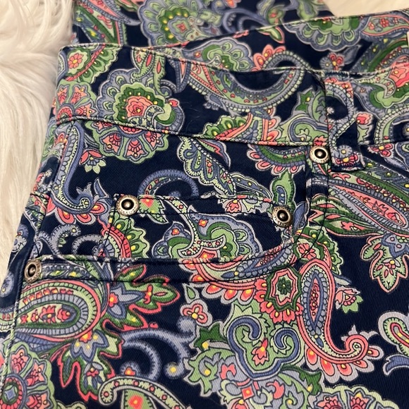 Gorgeous Paisley Print Stretch Crop Pant 5 Pocket JONES NEW YORK SPORT Size 10 - Picture 8 of 10
